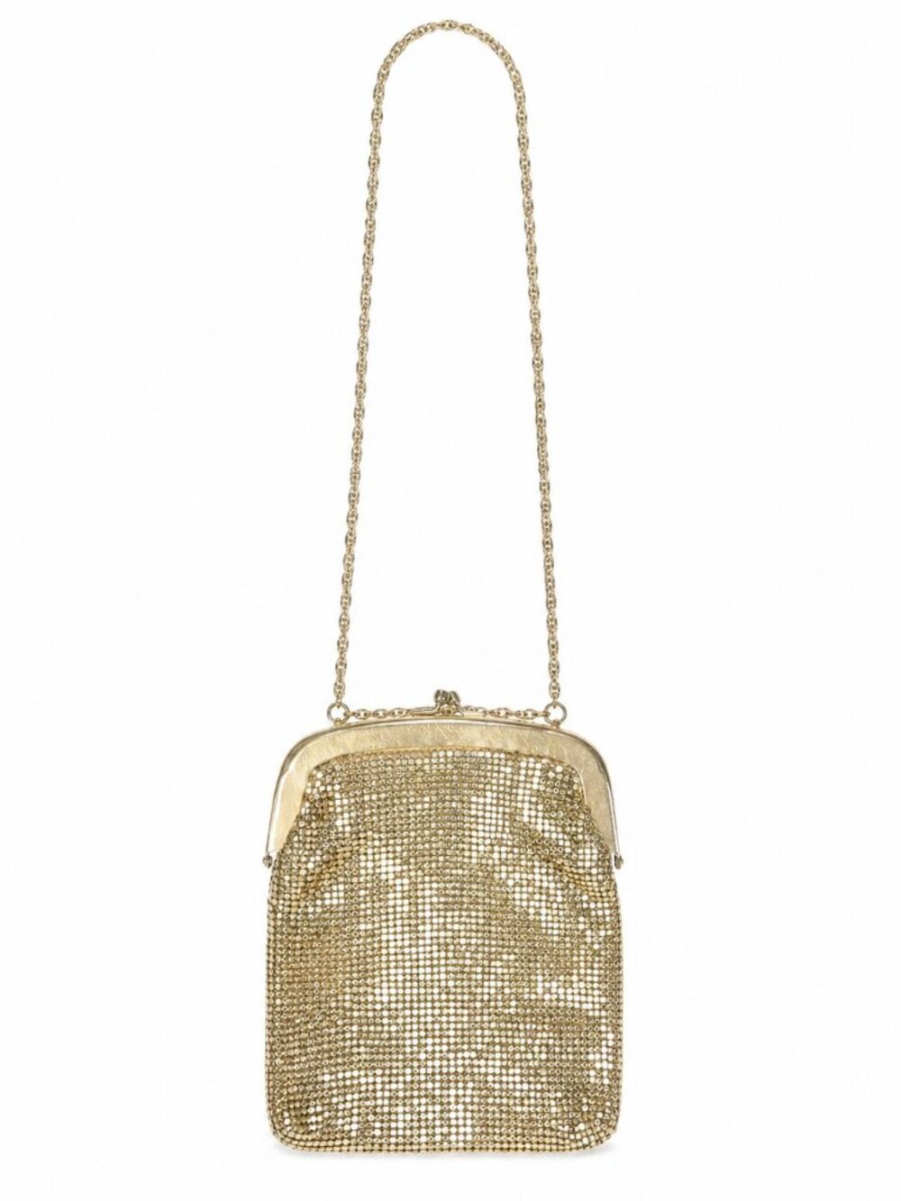 Vintage Handmade Gold Mesh Evening Bag / Whiting & Davis Style Chain Purse